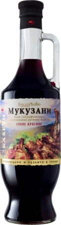 Вино выдержанное сортовое сухое красное "Мукузани" Легенды Кахети